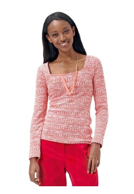 Pattern Long pullover with a square neckline (Burda 2/2015, pattern number 6722 C)