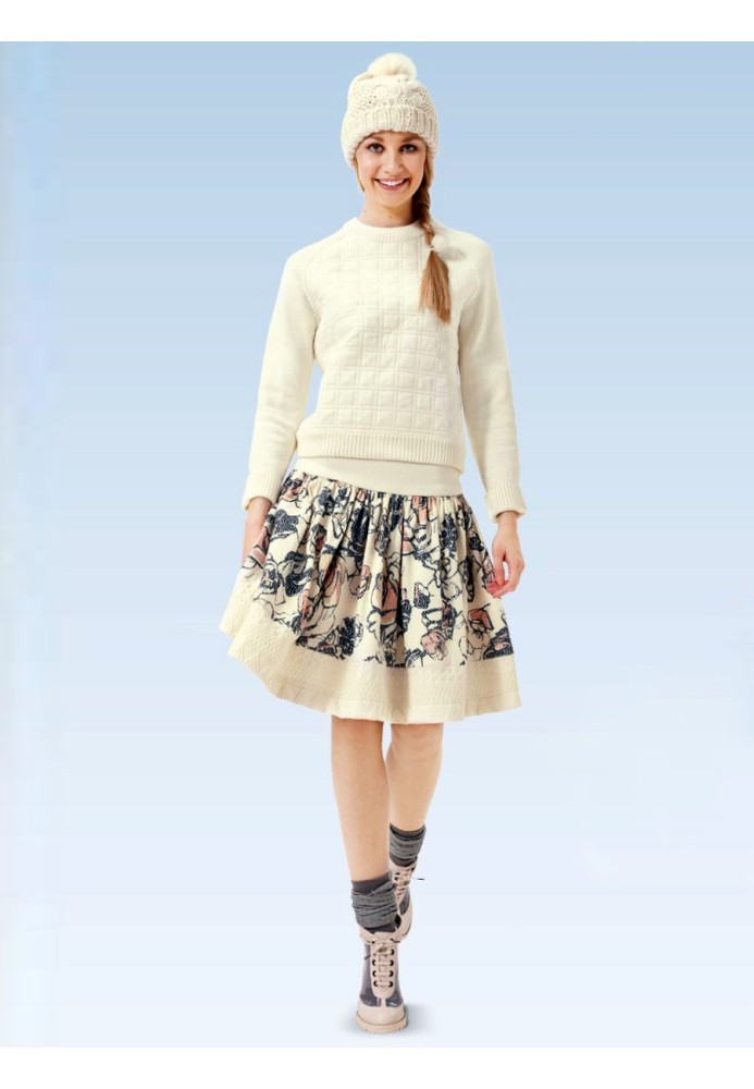 Pattern Mini skirt on an elastic yoke (Burda 2/2015, pattern number 6724 B)