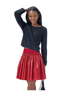 Pattern Mini skirt on an elastic yoke (Burda 2/2015, pattern number 6724 B)