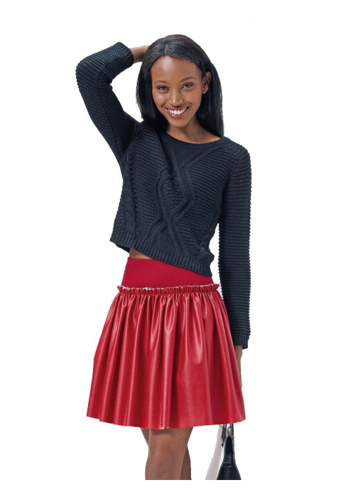 Pattern Mini skirt on an elastic yoke (Burda 2/2015, pattern number 6724 B)