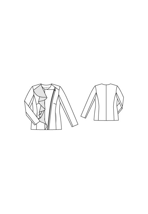 Pattern Jacket of a fitted silhouette with an asymmetric fastener (Burda 12/2012, pattern number 145)