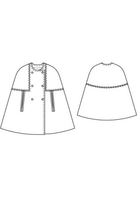 Double-breasted cape cape pattern (Burda 8/2012, pattern number 132)