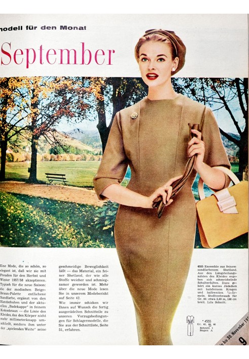 Pattern Retro Sheath Dress from Burda 9/1957 (Burda 9/2017, Pattern No. 122)