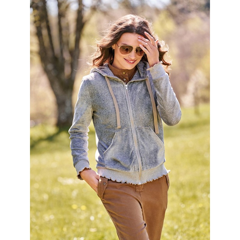 Pattern Velvet anorak with...