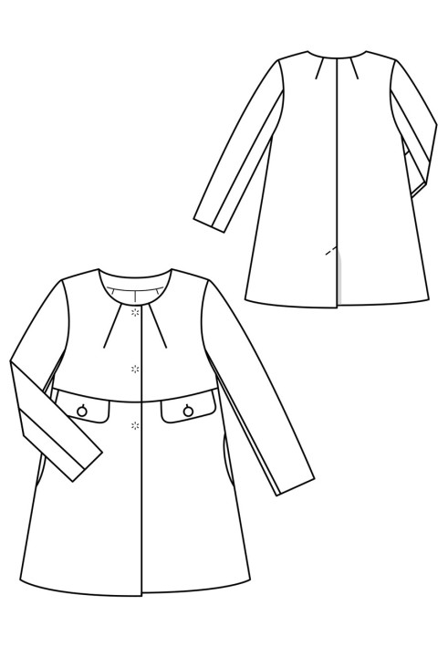 Pattern A-line coat without collar (Burda 1/2020, pattern number 104)