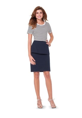 Pattern Straight-cut skirt with a frill (Burda 1/2014, pattern number 6955 D)