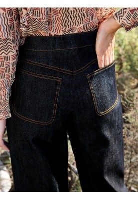 Pattern Pants in denim style with a high waist (Burda 3/2020, pattern number 119)