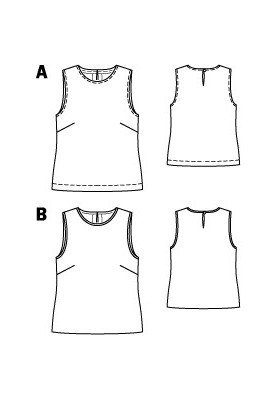 Выкройка Топ простого кроя из вязаного полотна (Burda 12/2012, № выкройки 118 A)