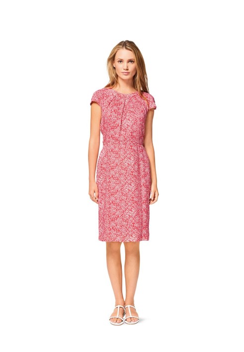 Pattern Dress with American armhole and pleated skirt (Burda 1/2017, pattern number 6521 A)