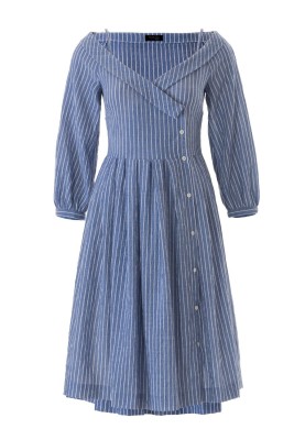 Pattern Shirt cut dress with a wide neckline (Burda 5/2018, pattern number 109)