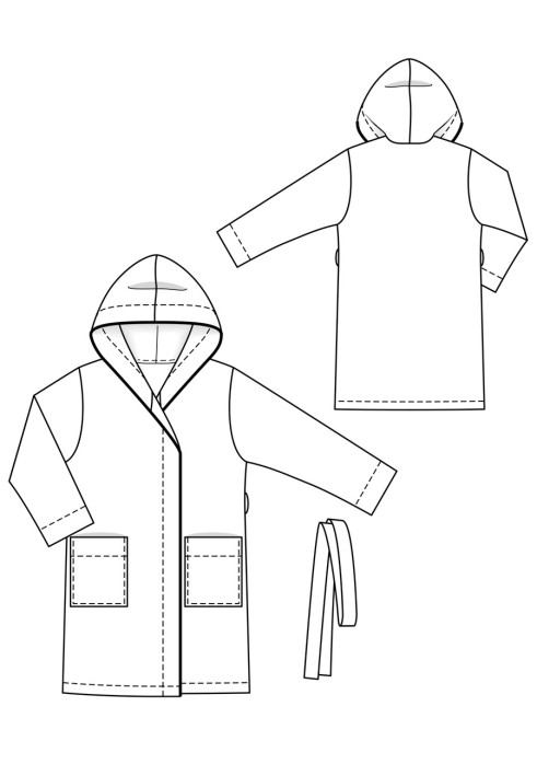 Pattern Robe straight cut with a hood (Burda 10/2020, pattern number 125)