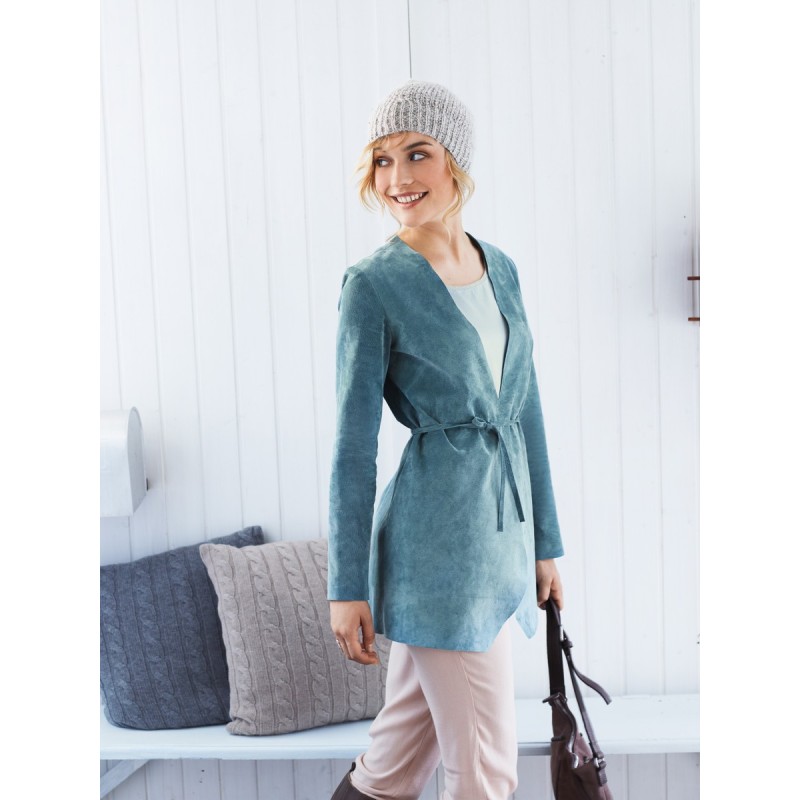 Pattern Suede jacket with...