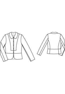 Pattern Jacket with a basque and a turn-down collar (Burda 8/2012, pattern number 119)