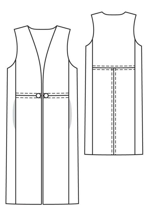 Pattern Vest maxi straight cut without fastening (Burda 11/2016, pattern number 115)