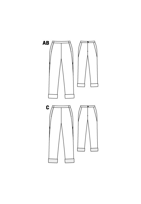 Pattern Pants of a narrow cut with lapels (Burda 9/2011, pattern number 107 B)