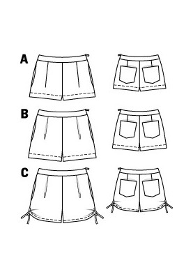 Pattern Madras check short shorts (Burda 6/2011, pattern number 111 C)