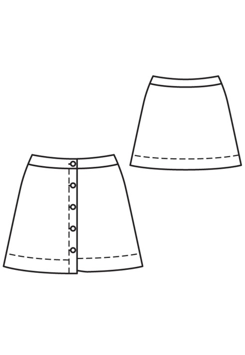 Pattern A-line skirt with a through fastening (Burda 9/2017, pattern no. 134)