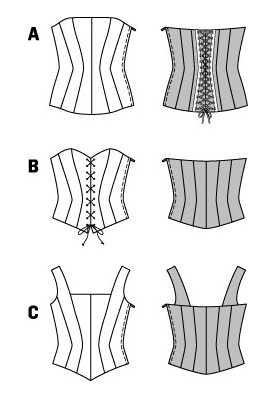 Pattern Corsage-bustier with wide straps (Burda 2/2015, pattern number 6709 C)