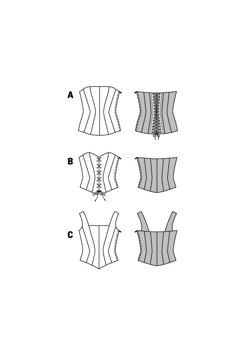 Pattern Corsage-bustier with wide straps (Burda 2/2015, pattern number 6709 C)