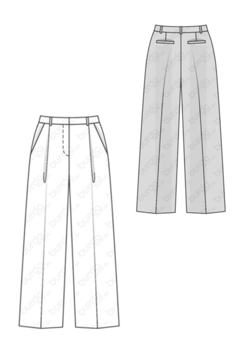 Pattern Marlene linen trousers with arrow pleats (Burda 1/2018, pattern number 6436 A)