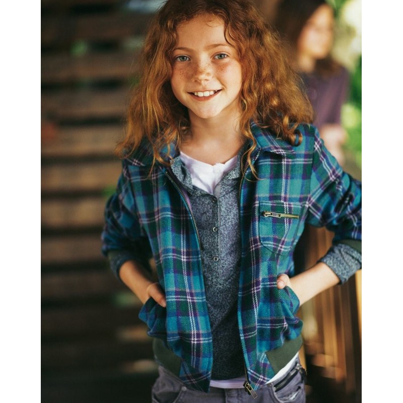 Pattern Woolen blouson with...