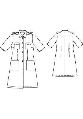 Pattern Batiste shirt dress with border (Burda 4/2011, pattern number 106)