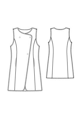 Pattern Long vest made of artificial fur (Burda 10/2012, pattern number 111)