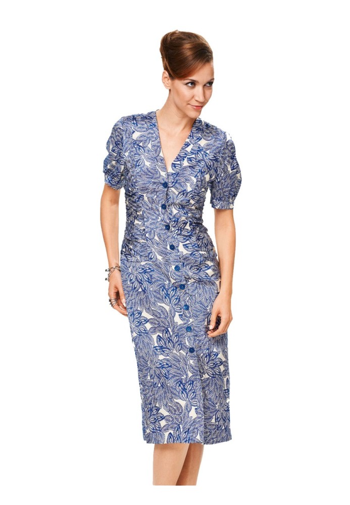 Pattern Dress with button-through fastening (Burda 1/2014, pattern number 6915 A)