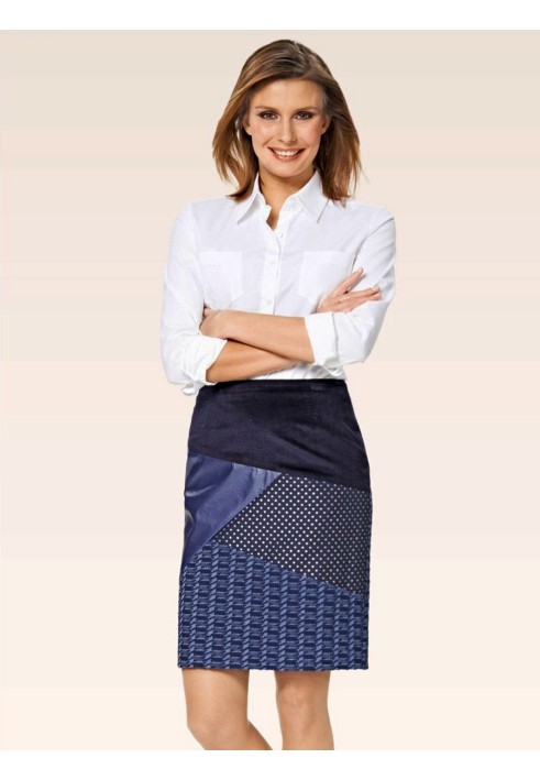 Pattern Pencil skirt in patchwork style (Burda 2/2015, pattern number 6700 A)