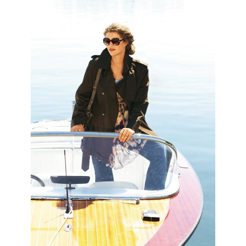 Pattern Trench coat short...