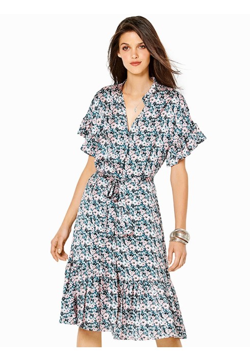 Pattern Shirt dress with lush frills and stand-up collar (Burda 1/2020, pattern number 6240 B)