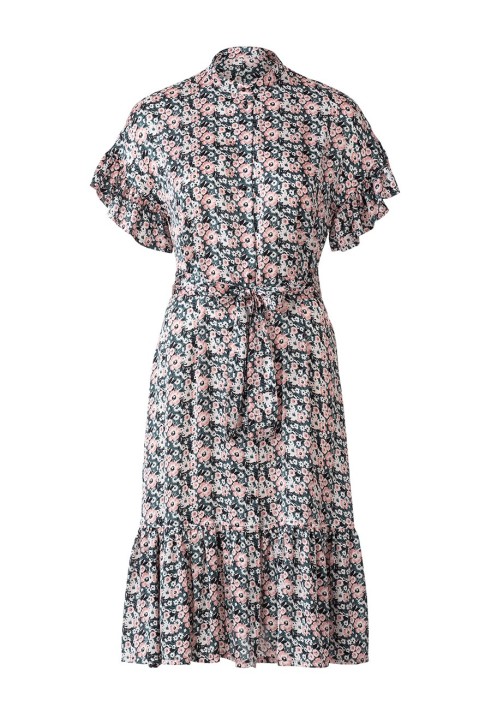 Pattern Shirt dress with lush frills and stand-up collar (Burda 1/2020, pattern number 6240 B)