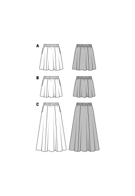 Pattern Woolen skirt on an elastic belt (Burda 2/2016, pattern number 6586 B)