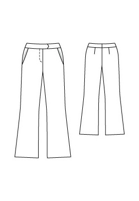 Pattern Pants with a flared cut made of cotton twill (Burda 4/2011, pattern number 131)