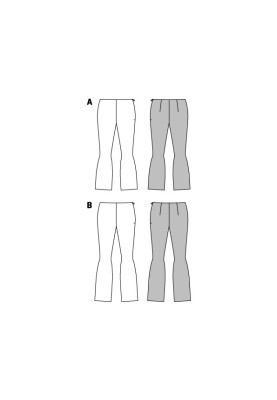 Pattern Pants without a belt with an original cut (Burda 2/2016, pattern number 6601 B)