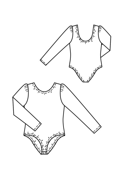 Pattern Body with long sleeves and a wide neckline (Burda 8/2020, pattern number 130 A)