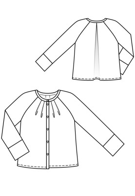 Pattern Blouse of a flared silhouette with raglan sleeves (Burda 8/2018, pattern number 103 A)