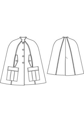 Pattern Wool cape in military style (Burda 8/2011, pattern number 113)