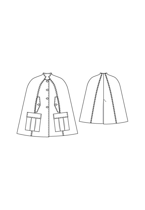 Pattern Wool cape in military style (Burda 8/2011, pattern number 113)