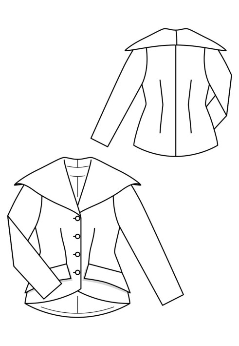 Pattern Vintage jacket with a wide collar (Burda 10/2020, pattern number 116)