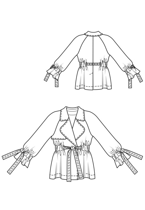 Pattern Double-breasted jacket in the style of a trench coat (Burda 2/2020, pattern number 120)