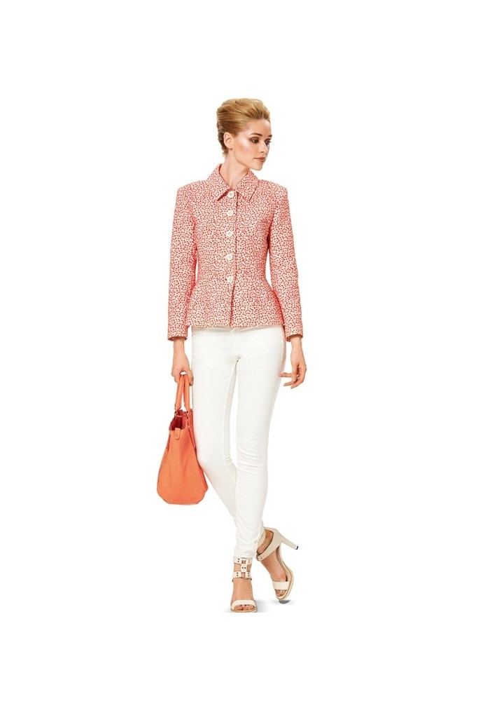 Pattern Single-breasted jacket with a basque and a turn-down collar (Burda 1/2014, pattern number 6901 B)