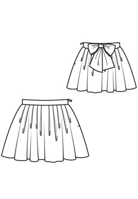 Pattern Skirt of a lush cut with a belt-bow (Burda 6/2017, pattern number 127)