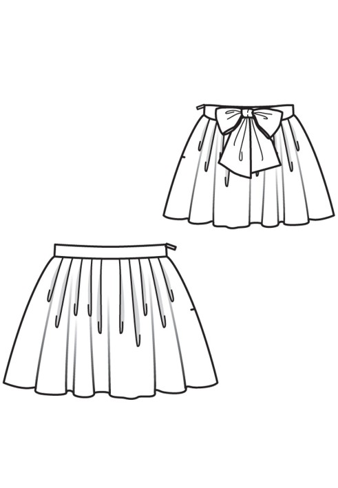 Pattern Skirt of a lush cut with a belt-bow (Burda 6/2017, pattern number 127)