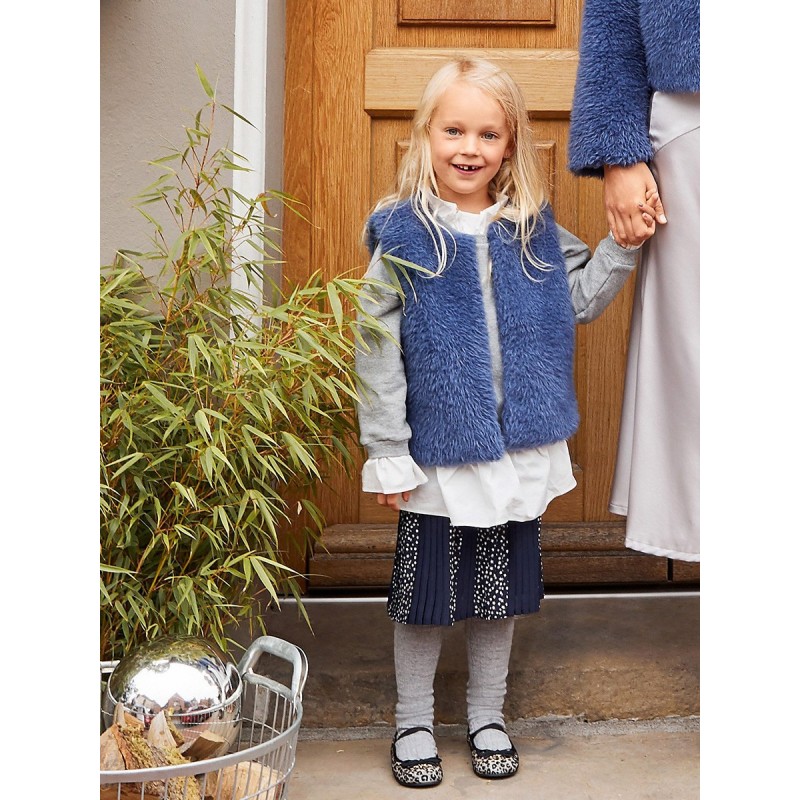 Pattern Fur vest with hook...