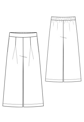 Pattern Culotte pants with deep pleats (I love to sew 3/2019, pattern number 117)