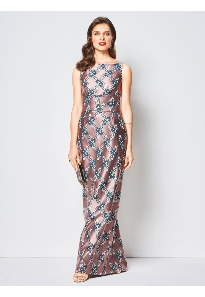 Pattern Maxi dress with a wide sewn-in belt (Burda 1/2018, pattern no. 6441 B)