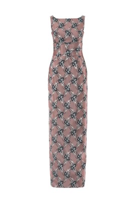 Pattern Maxi dress with a wide sewn-in belt (Burda 1/2018, pattern no. 6441 B)