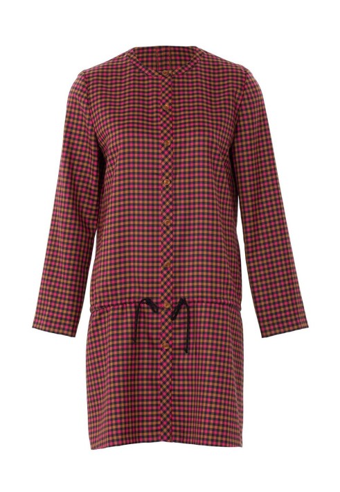 Pattern Shirt cut dress with drawstring below the waist line (Burda 2/2018, pattern number 6353 B)