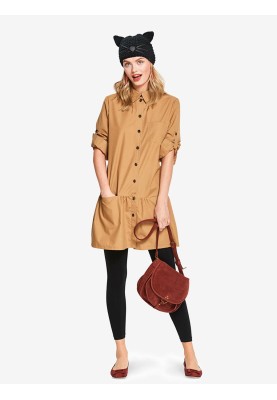 Pattern Shirt cut dress with drawstring below the waist line (Burda 2/2018, pattern number 6353 B)